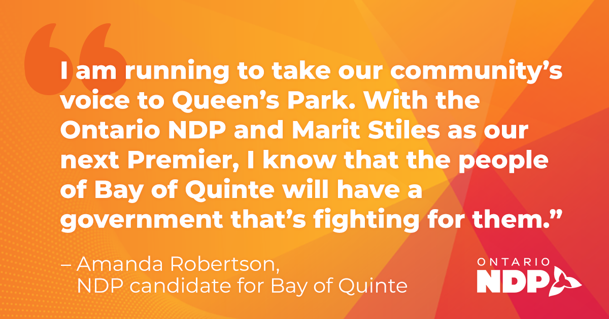 Amanda Robertson nominated to be the Ontario NDP candidate in Bay of